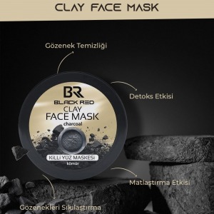 Black Red Black&red Clay Face Mask Kömür Özlü Killi Yüz Maskesi 400 gr